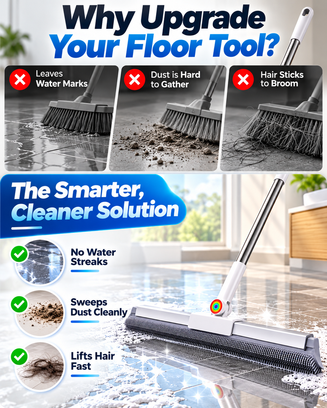 Wet & Dry Floor Squeegee Mop