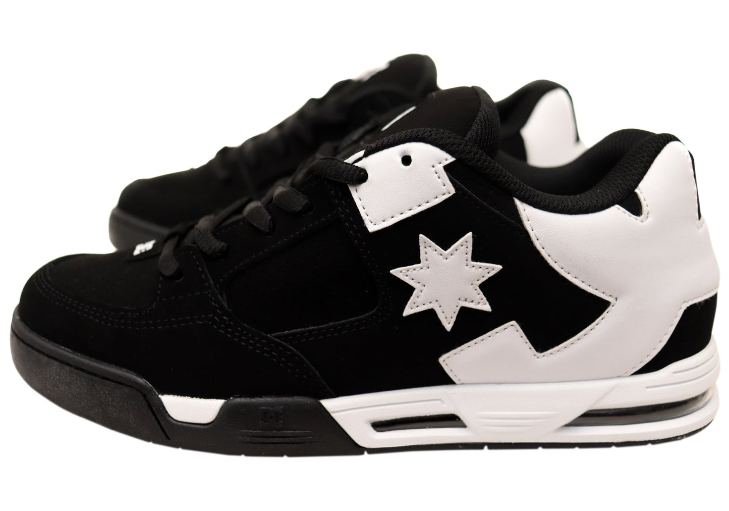 DC Shoes Mens Comfortable Leather DC Command Shoes Black White