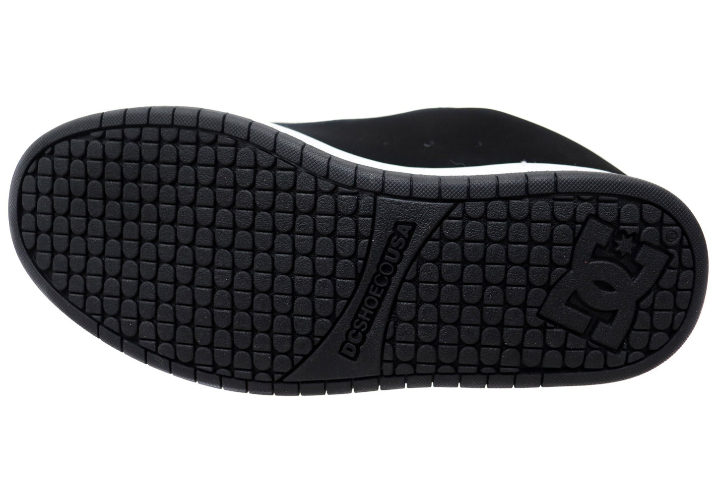 DC Shoes Mens Court Graffik Comfortable Leather Lace Up Shoes Black White