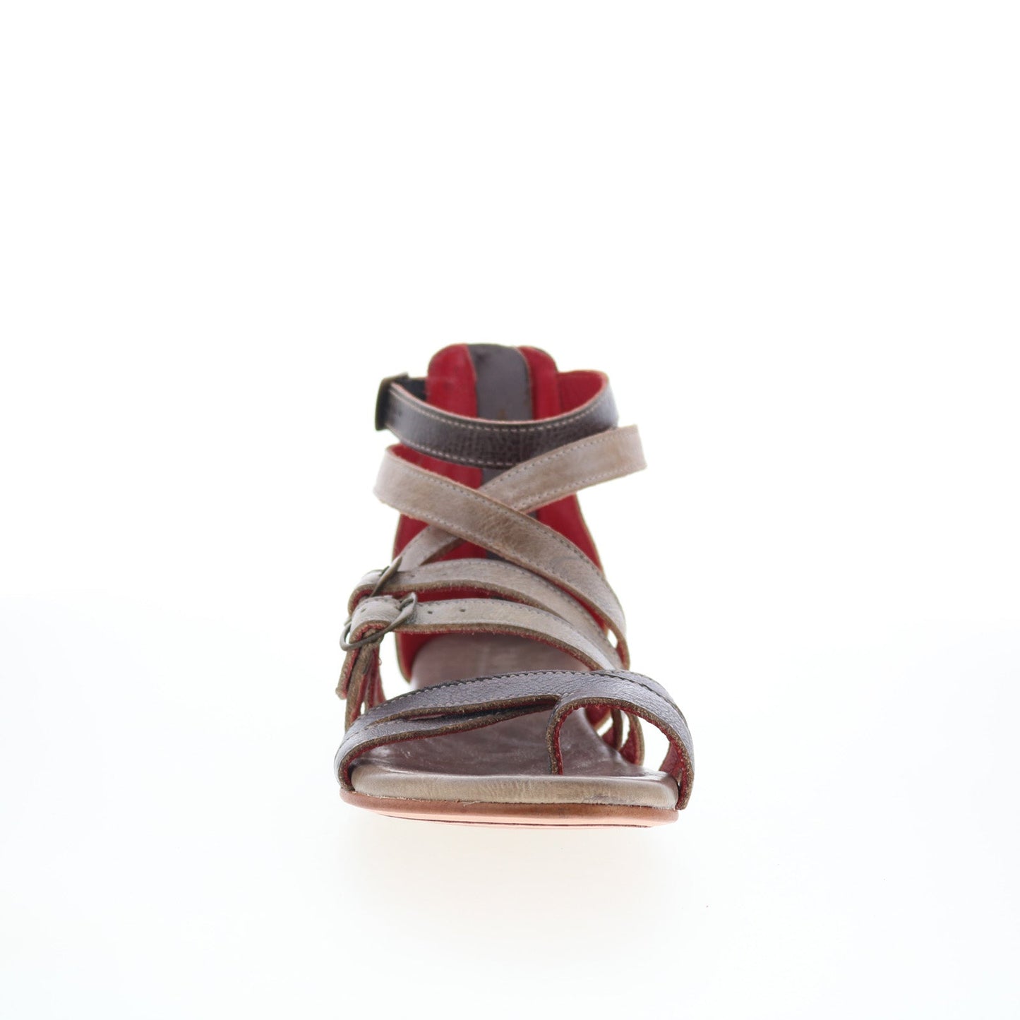 Bed Stu Miya F373046 Womens Brown Leather Zipper Strap Sandals Shoes