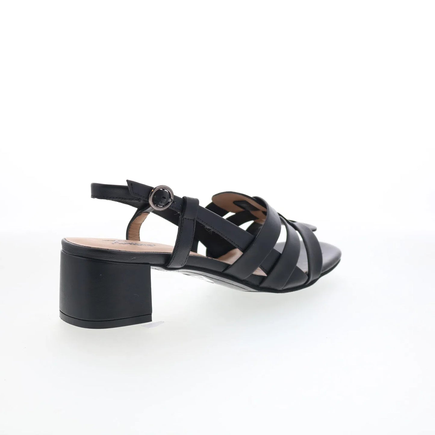 Trotters Luna T2313-001 Womens Black Leather Heeled Sandals Shoes