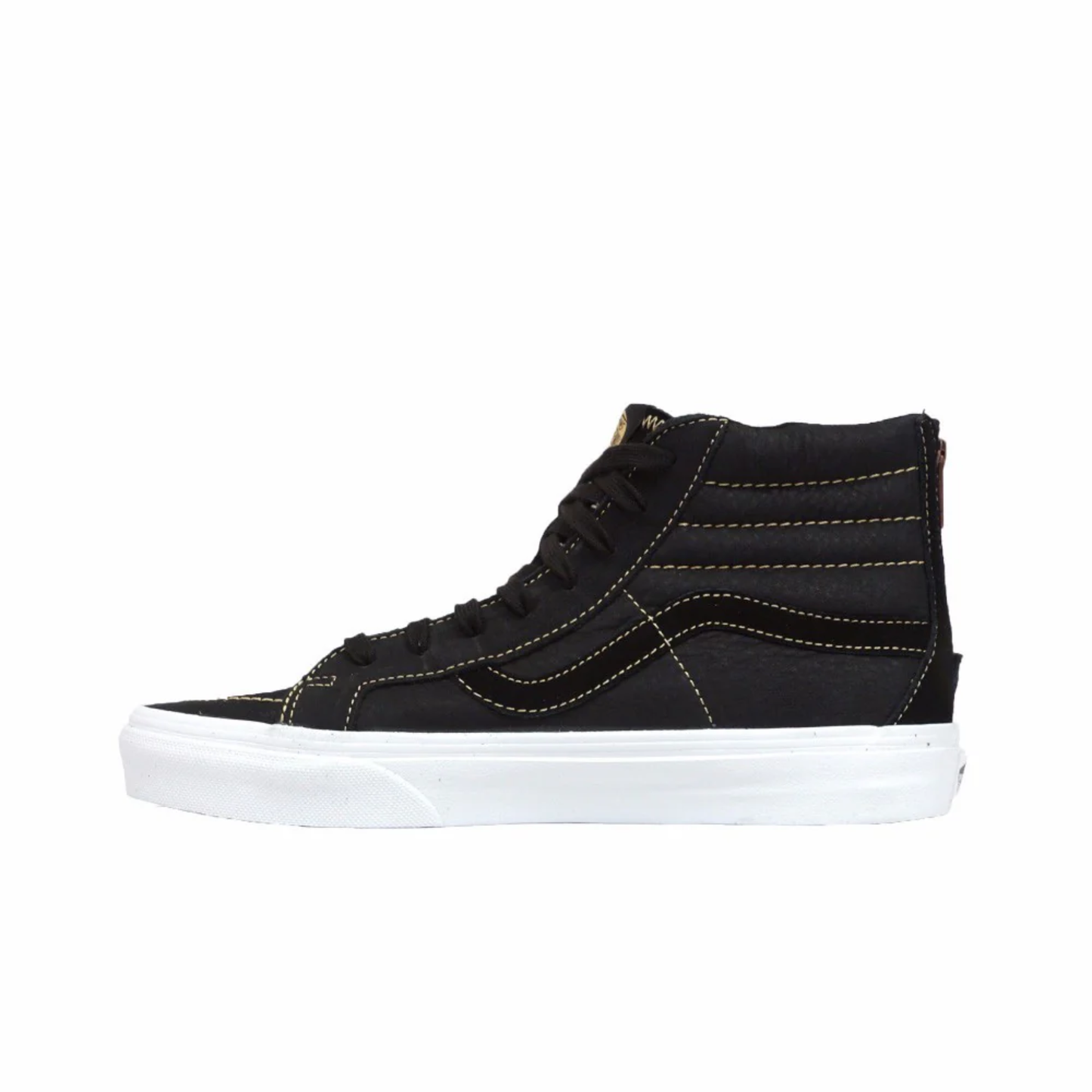 Vans Mens Black Premium Leather Sk8-Hi Reissue Zip, VN0A33T9MXK