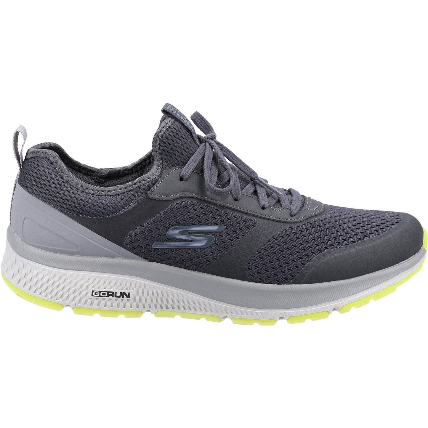 Men's Wide Fit Skechers 220102 GOrun Consistent Trainers - Charcoal/Lime