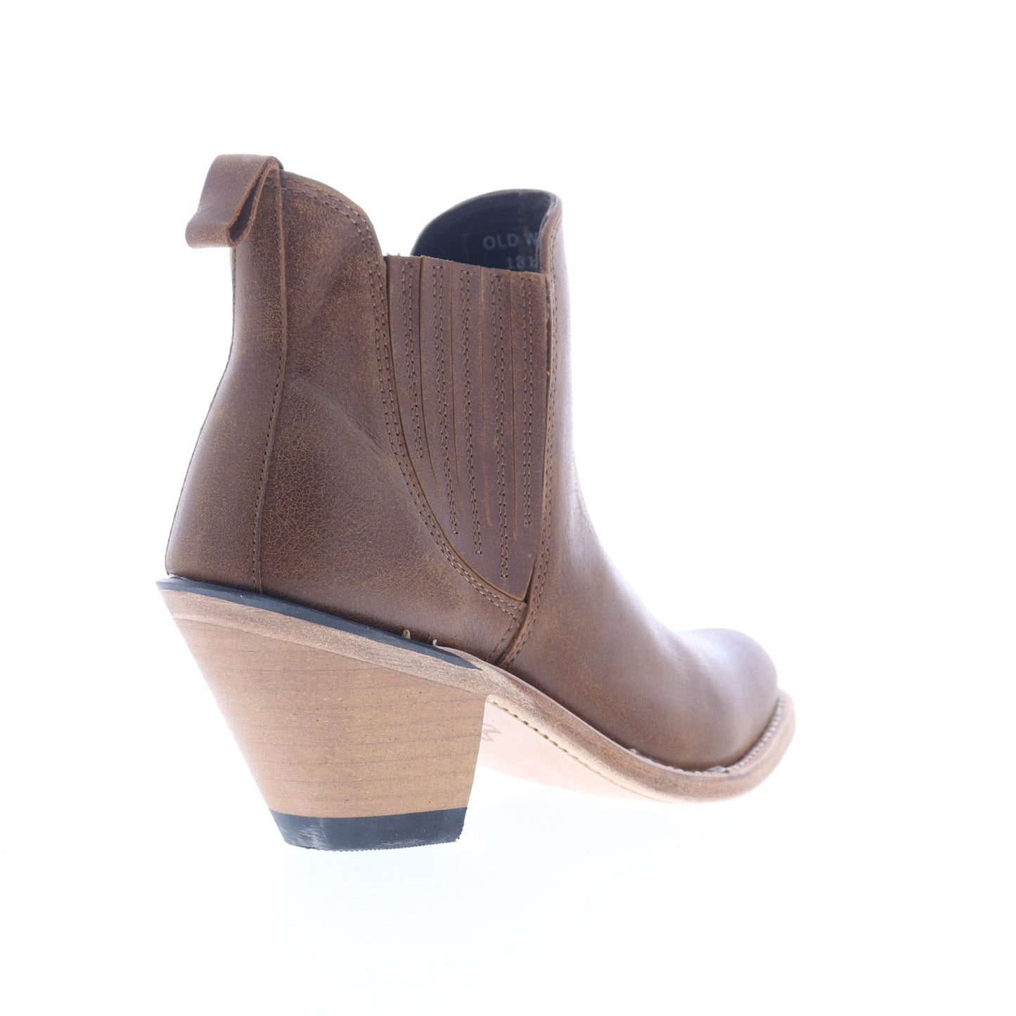 Jama Old West 18156 Womens Brown Leather Slip On Cowboy Western Boots