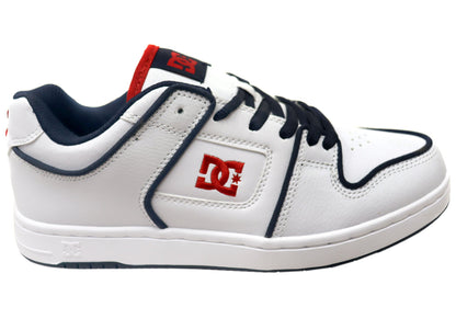 DC Shoes Mens Manteca 4 SE Comfortable Leather Shoes White Red Blue