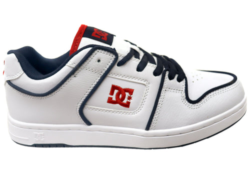 DC Shoes Mens Manteca 4 SE Comfortable Leather Shoes White Red Blue