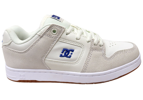 DC Shoes Mens Manteca 4 S Leather Shoes Off White Blue Red
