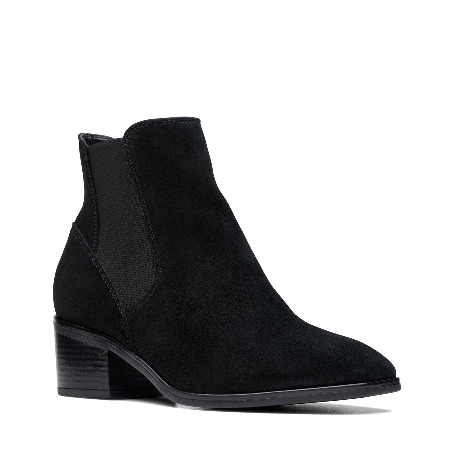 Clarks Amser West 26175876 Womens Black Suede Ankle & Booties Boots