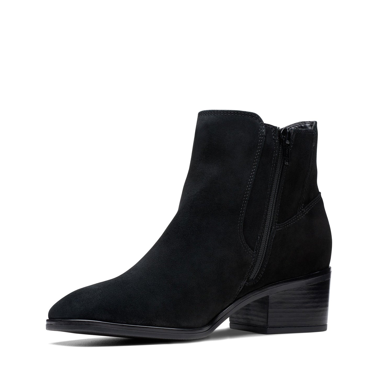 Clarks Amser West 26175876 Womens Black Suede Ankle & Booties Boots