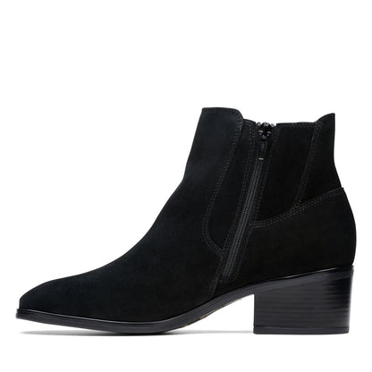 Clarks Amser West 26175876 Womens Black Suede Ankle & Booties Boots