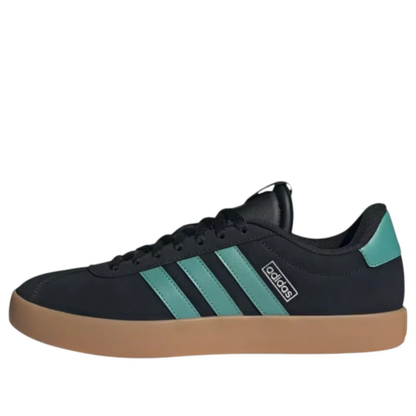 Adidas Mens Black Court 3.0 'Black Powder Teal' Sneakers, JR8653