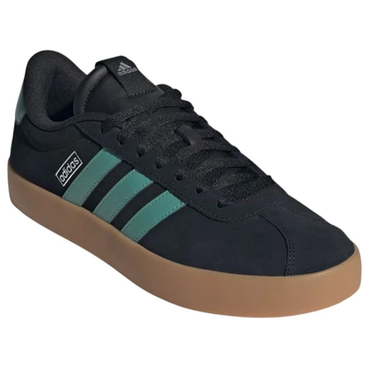 Adidas Mens Black Court 3.0 'Black Powder Teal' Sneakers, JR8653