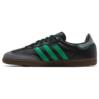 Adidas Orignals Women's Black/Green Samba OG Sneakers, IE6520 (No Box)