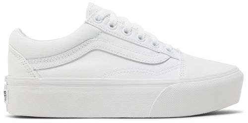Vans Mens Old Skool Platform Sneakers, True White, VN0A3B3UW00