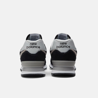 Men's Wide Fit New Balance ML574EVB Walking/Running Trainers - Exclusive - Black/White ENCAP