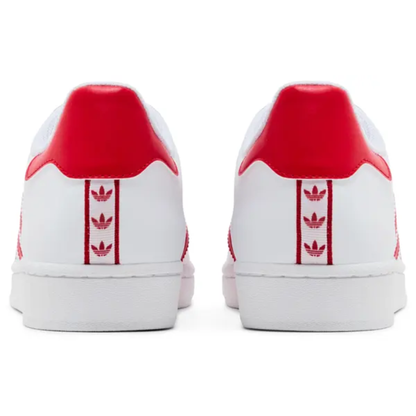 Adidas Originals Men's White/Red Superstar Sneakers, IG9367 (No Box)