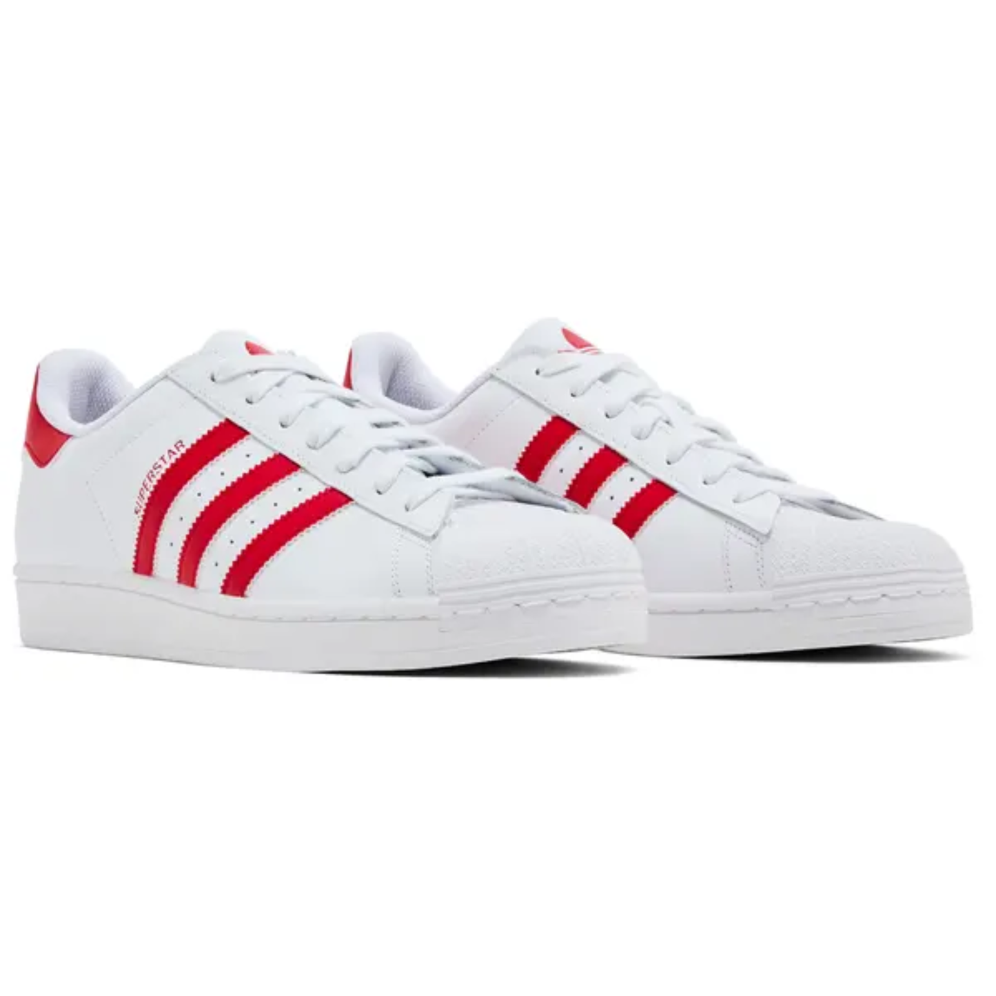 Adidas Originals Men's White/Red Superstar Sneakers, IG9367 (No Box)