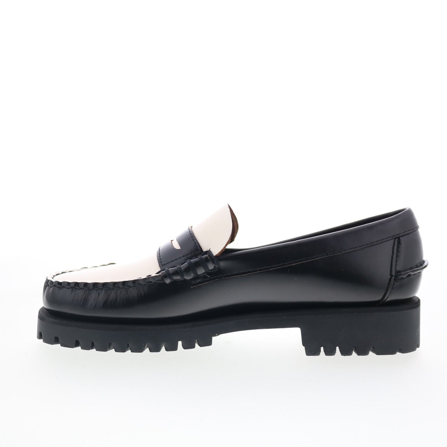 Sebago Dan Lug 7002IJ0-987 Womens Black Loafers & Slip Ons Penny Shoes