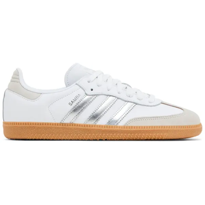 Adidas Originals Women's White/Silver Samba OG Sneakers, JI2725 (No Box)