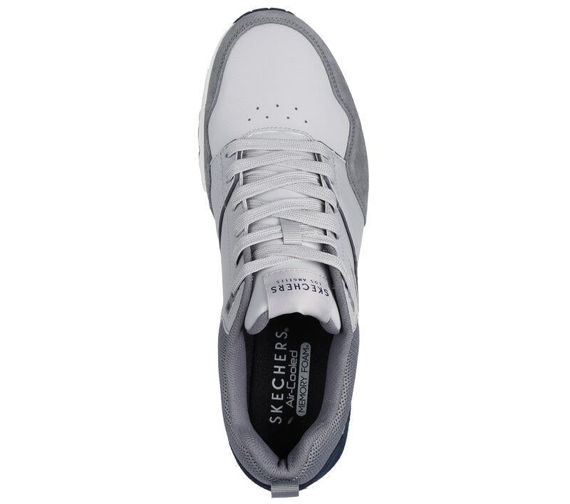 Men's Wide Fit Skechers 183020 Uno Retro One Trainers - Grey
