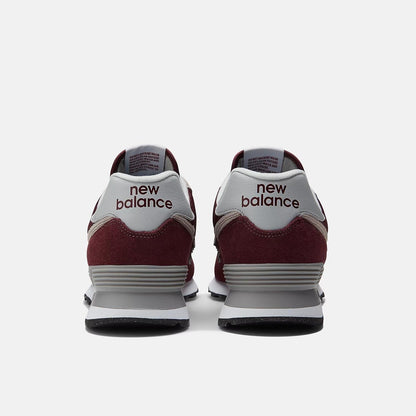 Men's Wide Fit New Balance ML574EVM Walking/Running Trainers - Exclusive - Burgundy/White ENCAP