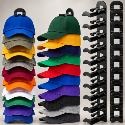 Wall-mounted hat rack – each rack can hold 10 hats🧢