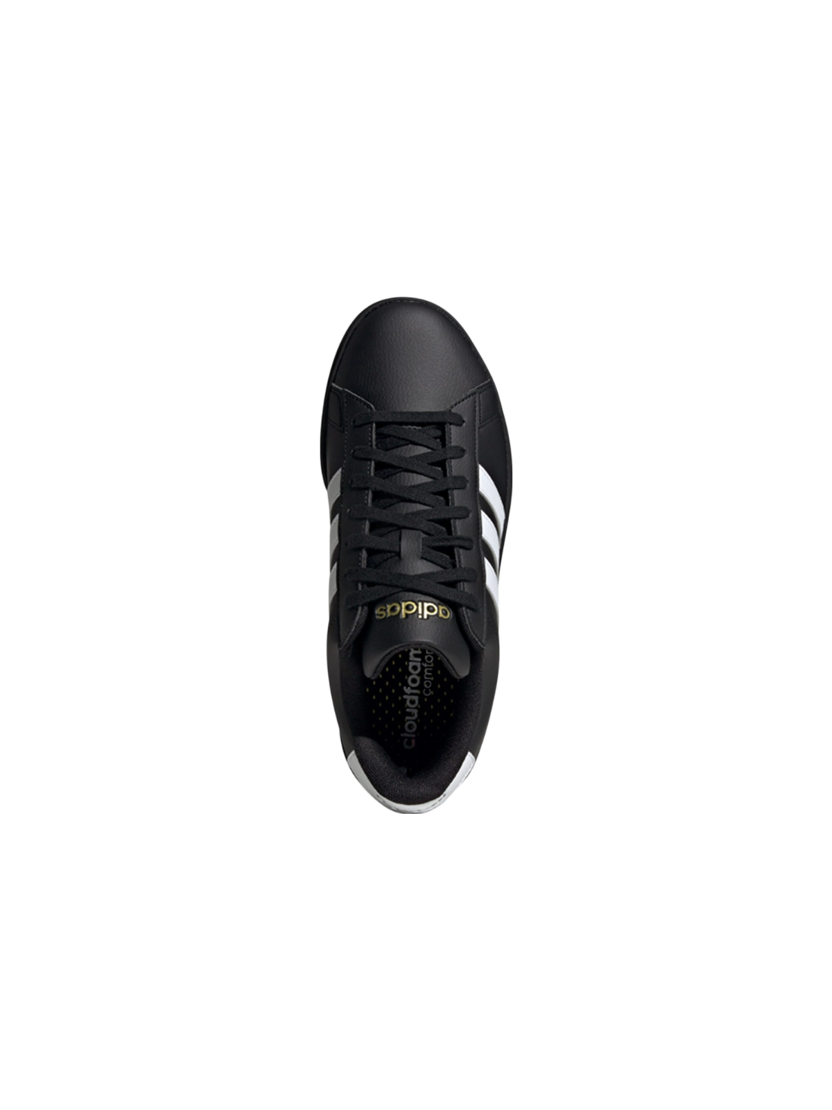 Adidas Men's Grand Court 2.0 Sneakers, Core Black / Gold Metallic, JR0546