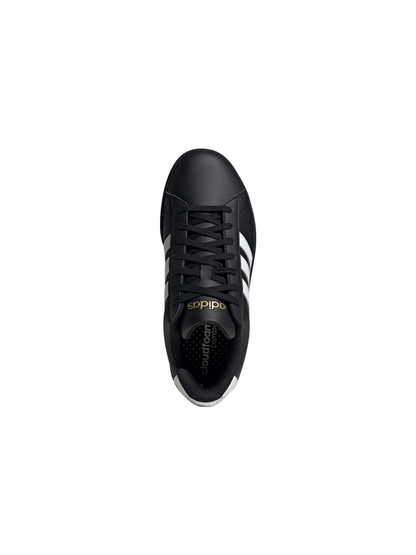Adidas Men's Grand Court 2.0 Sneakers, Core Black / Gold Metallic, JR0546