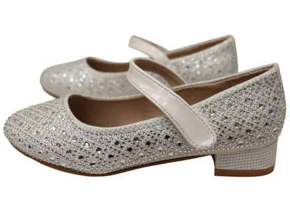 Grosby Ramona Glitter Girls Kids Mary Jane Formal Dress Shoes