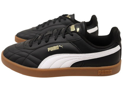 Puma Club II Indoor Mens Comfortable Lace Up Shoes Black White