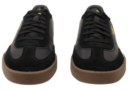 Puma Club II Era Mens Leather Lace Up Casual Shoes Black White