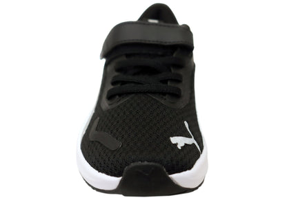 Puma Lite AC PS Kids Comfortable Athletic Shoes Black White