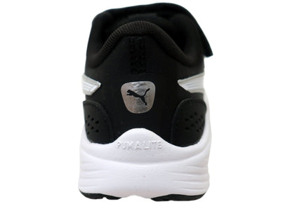 Puma Lite AC PS Kids Comfortable Athletic Shoes Black White