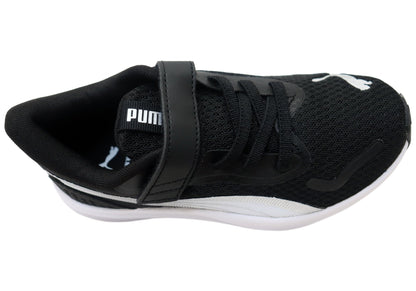 Puma Lite AC PS Kids Comfortable Athletic Shoes Black White