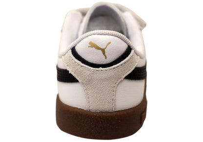 Puma Club II Era V PS Kids Adjustable Strap Sneakers White Black