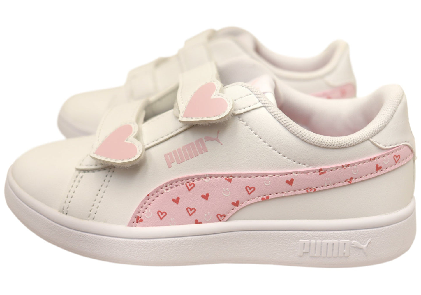 Puma Smash 3.0 Hearty V PS Kids Girls Adjustable Strap Sneakers