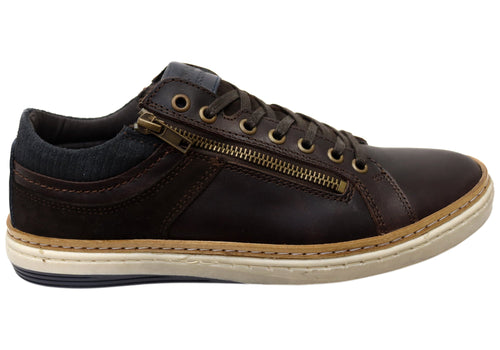 Wild Rhino Whistle Mens Comfortable Leather Lace Up Casual Shoes