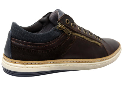 Wild Rhino Whistle Mens Comfortable Leather Lace Up Casual Shoes