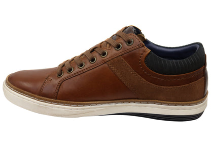 Wild Rhino Whistle Mens Comfortable Leather Lace Up Casual Shoes