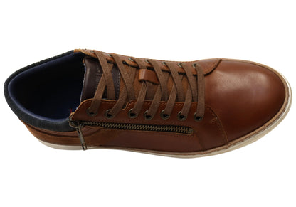Wild Rhino Whistle Mens Comfortable Leather Lace Up Casual Shoes
