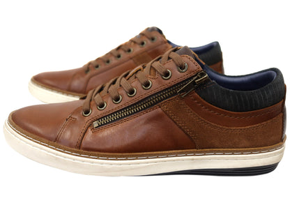 Wild Rhino Whistle Mens Comfortable Leather Lace Up Casual Shoes