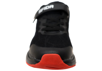 Sfida Switch Kids Boys Adjustable Strap Athletic Shoes Black Red