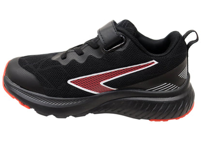 Sfida Switch Kids Boys Adjustable Strap Athletic Shoes Black Red