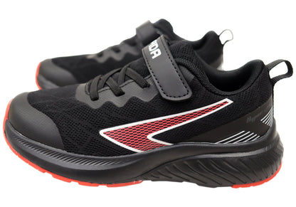 Sfida Switch Kids Boys Adjustable Strap Athletic Shoes Black Red