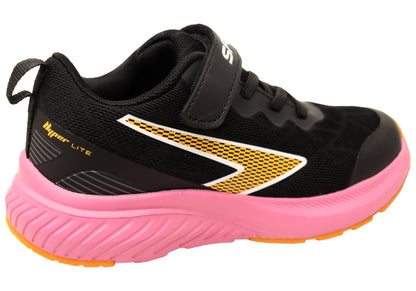 Sfida Switch Kids Girls Adjustable Strap Athletic Shoes Black Pink