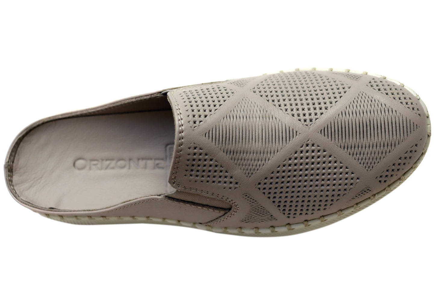Orizonte Simmi Womens European Leather Closed Toe Open Back Mules