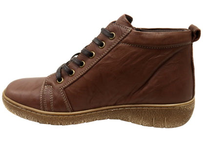 Cabello Comfort 7232-420 Womens Comfort Leather European Ankle Boots