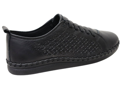 Orizonte Stride Womens European Leather Comfortable Slip On Shoes