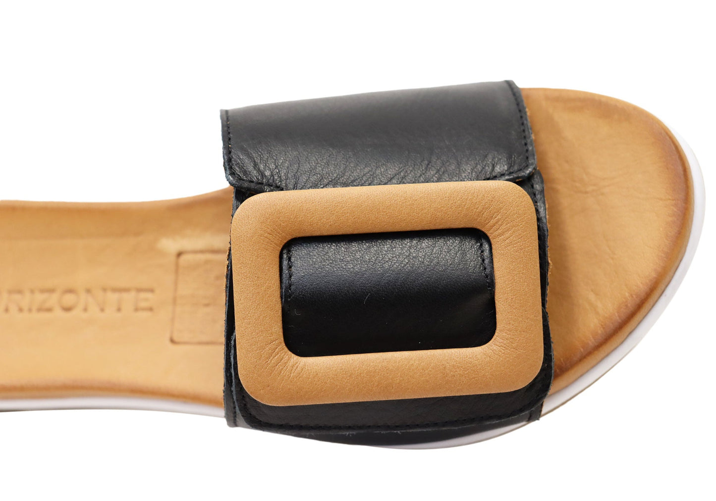 Orizonte Charm Womens Comfortable European Leather Slides Sandals