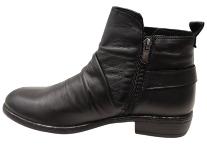 Cabello Comfort Enrich Womens Leather European Low Heel Ankle Boots